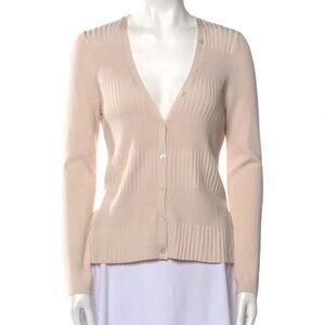 L'AGENCE Soft Beige Cardigan Sweater